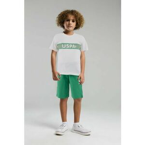 Set de tricou din bumbac si pantaloni scurti cu logo - 2 Piese imagine