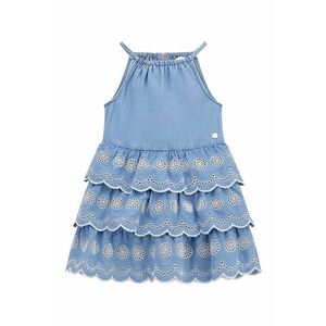 Rochie evazata de denim cu volane imagine