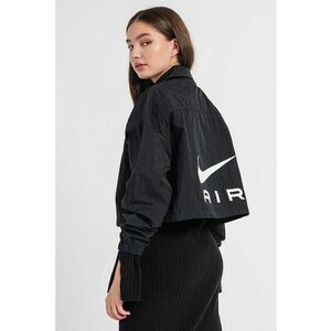 Jacheta crop supradimensionata cu imprimeu logo imagine