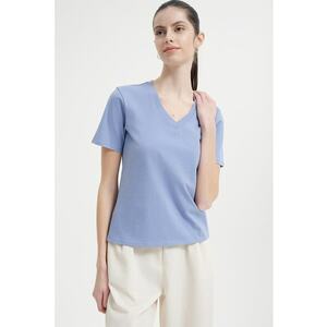 Tricou regular fit cu decolteu in V imagine