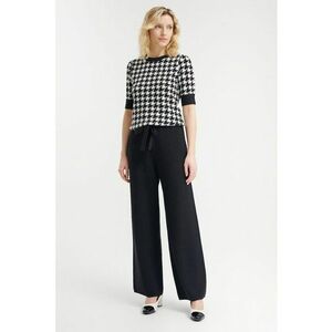 Pantaloni evazati cu cordon in talie imagine