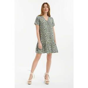 Rochie mini cu decolteu in V si model floral imagine