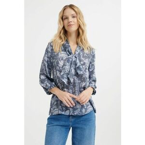 Bluza cu model floral si funda la guler imagine