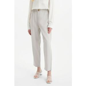 Pantaloni din amestec de in cu talie inalta imagine