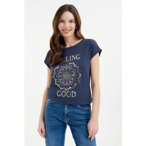 Tricou cu imprimeu metalizat imagine