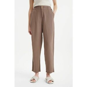 Pantaloni din amestec de in cu talie inalta imagine