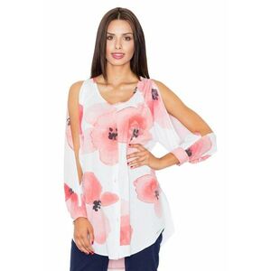 Bluza fara maneci M496 - multicolor - design floral - poliester/elastan - imagine