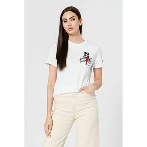 Tricou cu decolteu la baza gatului si aplicatii de strasuri imagine