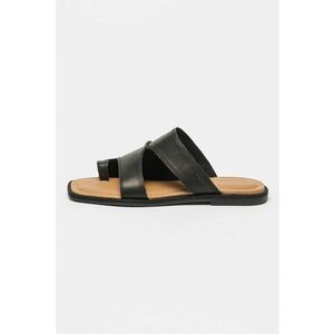 Papuci flip-flop din piele cu varf patrat imagine