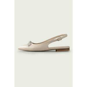 Pantofi slingback de piele cu accesoriu funda Monique imagine