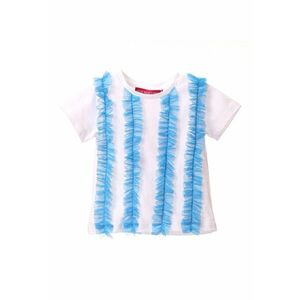 Tricou de bumbac cu volane din tul imagine