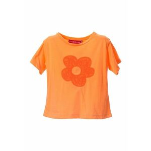 Tricou de bumbac cu broderie florala imagine