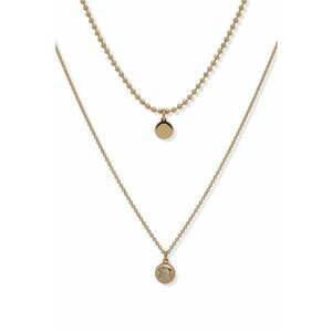 Colier dublu din alama decorat cu pietre zirconia imagine