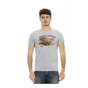 Tricou slim-fit cu decolteu la baza gatului si design imagine