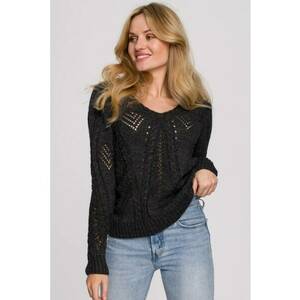 Pulover scurt cu model perforat - imagine
