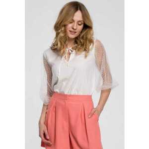 Bluza cu maneci bufante si legatura la gat - imagine