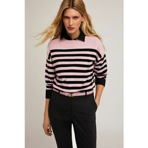 Pulover tricotat fin cu model in dungi imagine