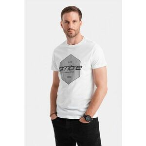 Tricou cu decolteu la baza gatului si model grafic imagine