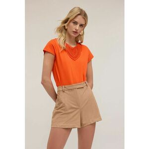 Tricou din bumbac cu insertie crosetata imagine