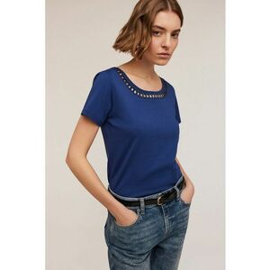 Tricou de bumbac cu detaliu perforat imagine