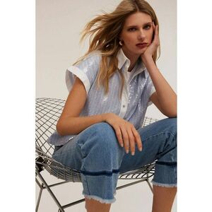 Camasa relaxed-fit cu paiete imagine