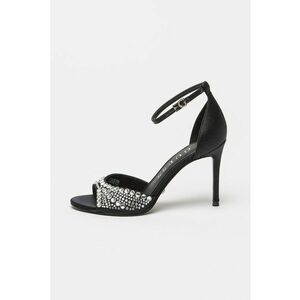 Sandale stiletto de matase cu strasuri imagine
