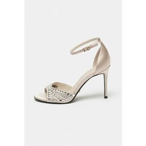 Sandale stiletto de matase cu strasuri imagine