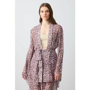 Bluza semitransparenta cu prindere frontala si animal print imagine