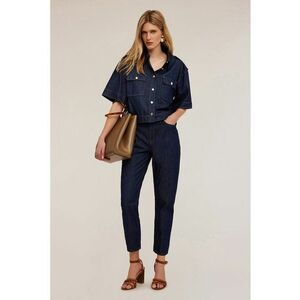 Blugi mom fit cu talie inalta imagine