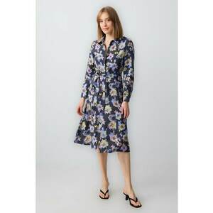Rochie din amestec de modal cu croiala in A si model floral imagine