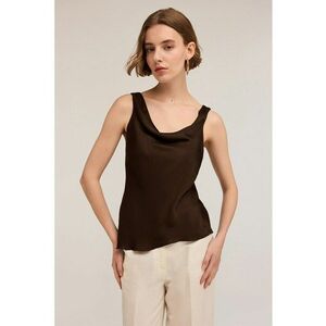 Top din satin cu decolteu drapat imagine