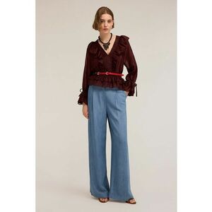 Bluza din amestec de lyocell cu volane imagine