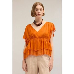 Bluza cu decolteu in V si decupaj imagine