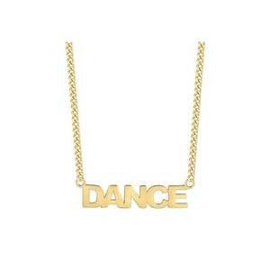 Colier placat cu aur de 14k si pandantiv text imagine