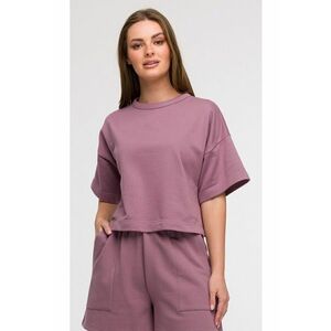 Bluza oversize cu maneci scurte - Mov imagine