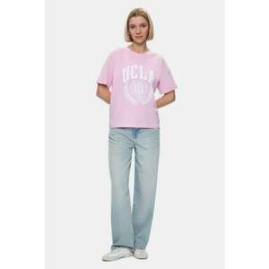 Tricou cu maneci cazute si imprimeu logo Avalon imagine