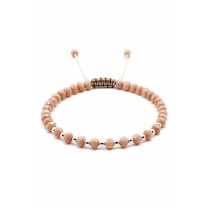 Bratara cu bile din Argint 925 si cristale Bej Rose - barbat imagine