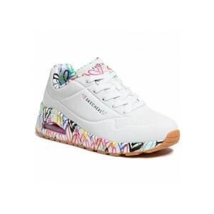 Skechers Uno - Loving Love 155506-WHT pantofi sport de dama cu sireturi cu inimioare imagine