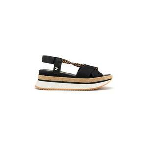 Sandale din panza cu talpa wedge imagine