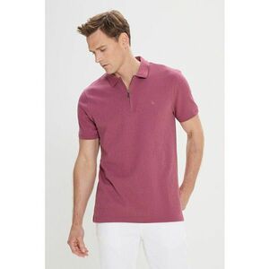 Tricou polo slim-fit cu fermoar scurt imagine