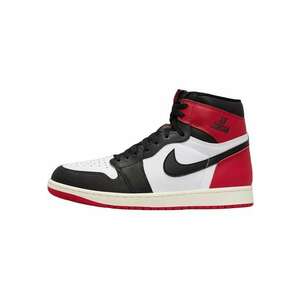 Pantofi sport din piele naturala Air 1 Retro High OG ""Black Toe Reimagined"" - Rosu/Negru/Alb - REPLACEMENT BOX - imagine