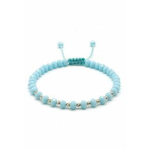 Bratara cu 10 bile din AUR 14K si cristale Baby Blue - barbat imagine