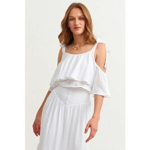 Rochie midi cu decupaj pe umar imagine