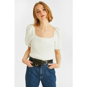 Bluza din amestec de bumbac cu decolteu patrat imagine