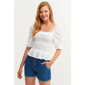 Bluza slim fit cu maneci bufante imagine