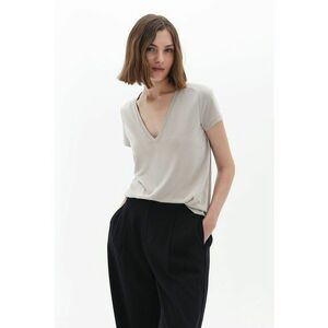 Tricou din amestec de modal cu decolteu in V imagine