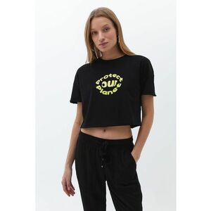 Tricou crop cu imprimeu imagine