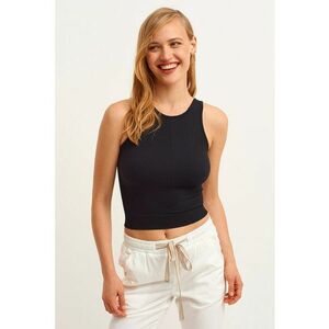 Top crop cu bretele late imagine