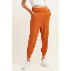 Pantaloni crop relaxed fit cu terminatie rulata imagine