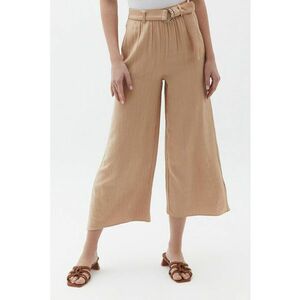 Pantaloni crop cu croiala ampla si o curea in talie imagine